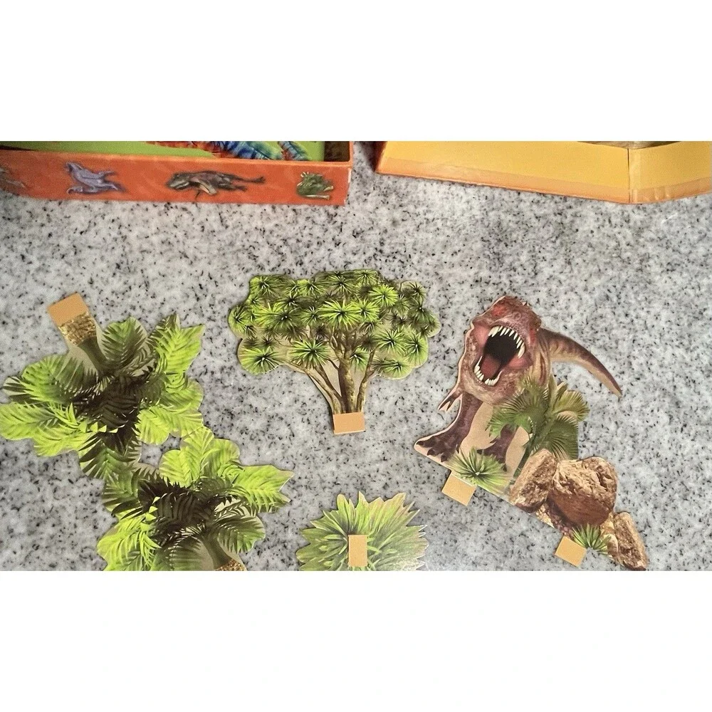 Learning Adventures Dinosaurs Activity Kit Diorama Stickers 3D Models Incomplete